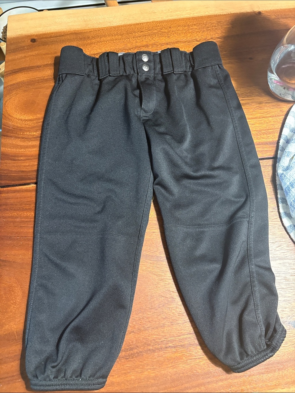 Kids Athletic Softball Pants in Black